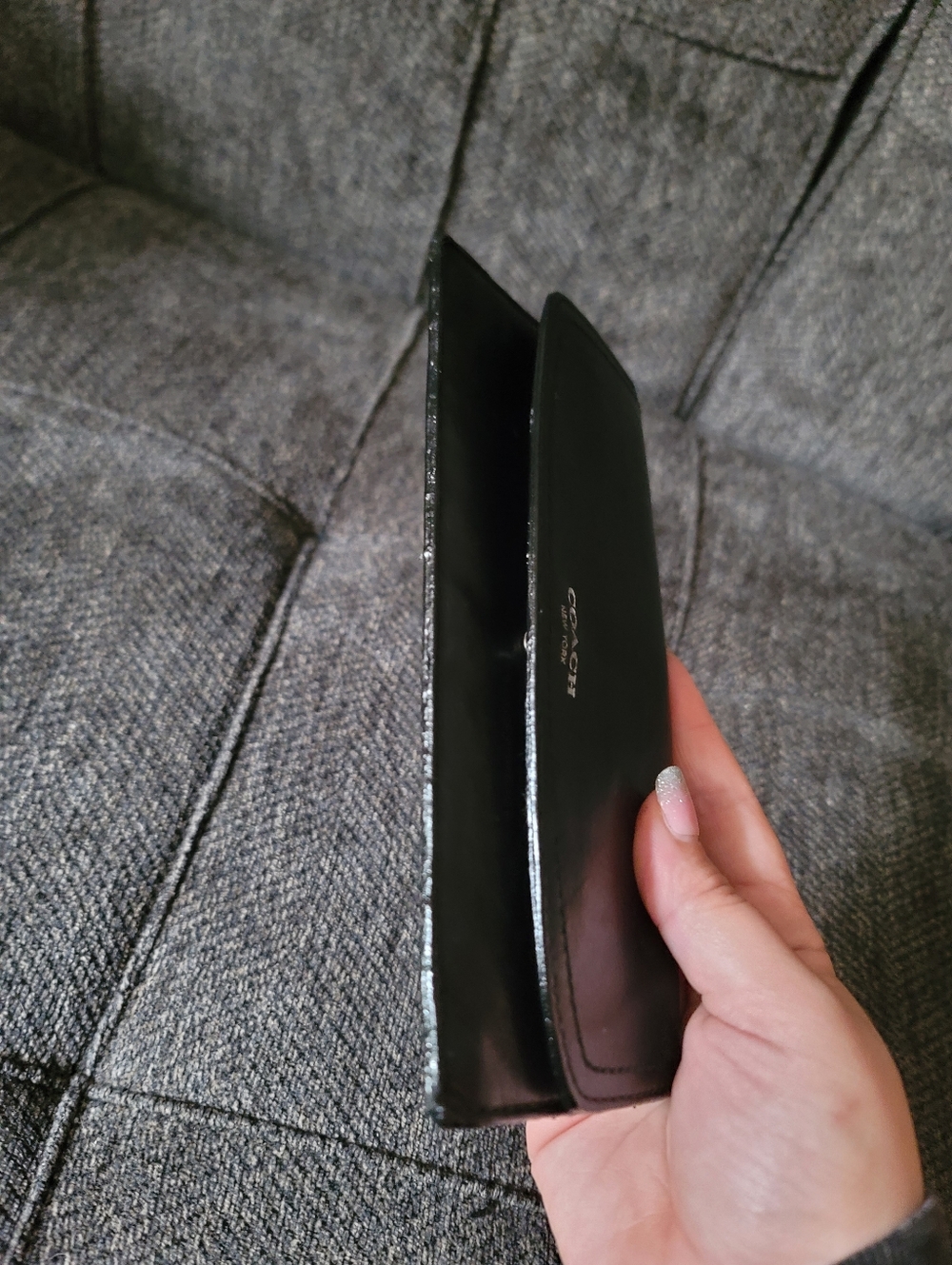 Coach Black Leather Slim Envelope Wallet - Picture 9 of 13
